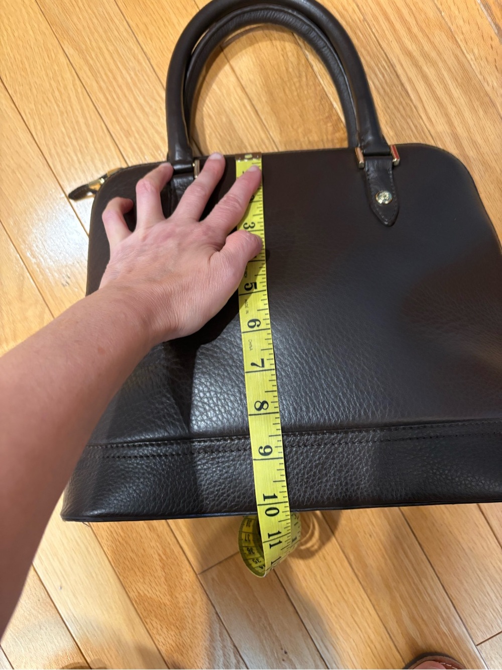 Brooks Brothers Dark Brown Leather Satchel with Gold Hardware - Picture 13 of 14